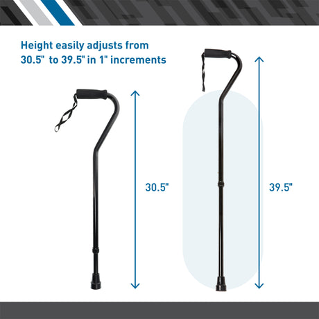 BodyMed Offset Cane, Aluminum, Adjustable Height