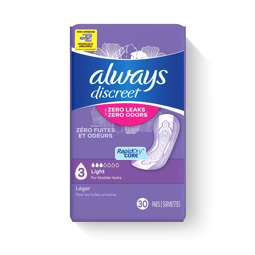 Always Discreet Light Pads, 3 Drops