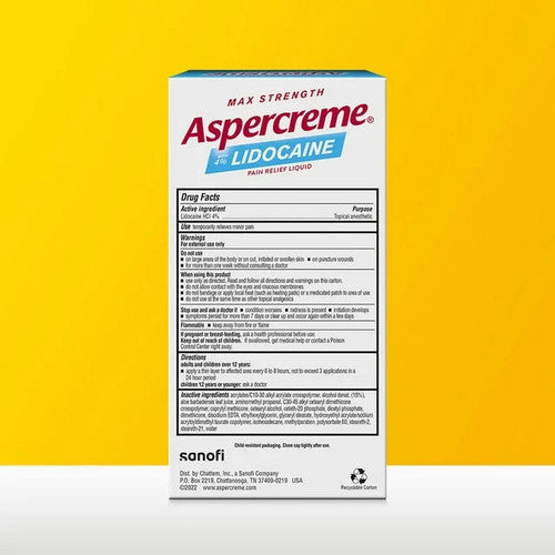 Aspercreme Lidocaine Fragrance-Free Pain Relief Roll-On