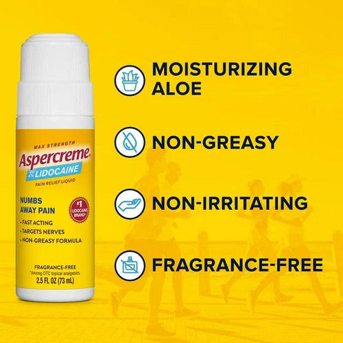 Aspercreme Lidocaine Fragrance-Free Pain Relief Roll-On