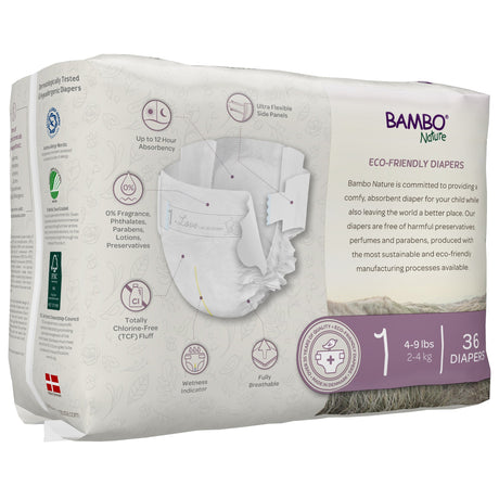 Bambo Nature Dream Eco-Friendly Baby Diapers, Size 1