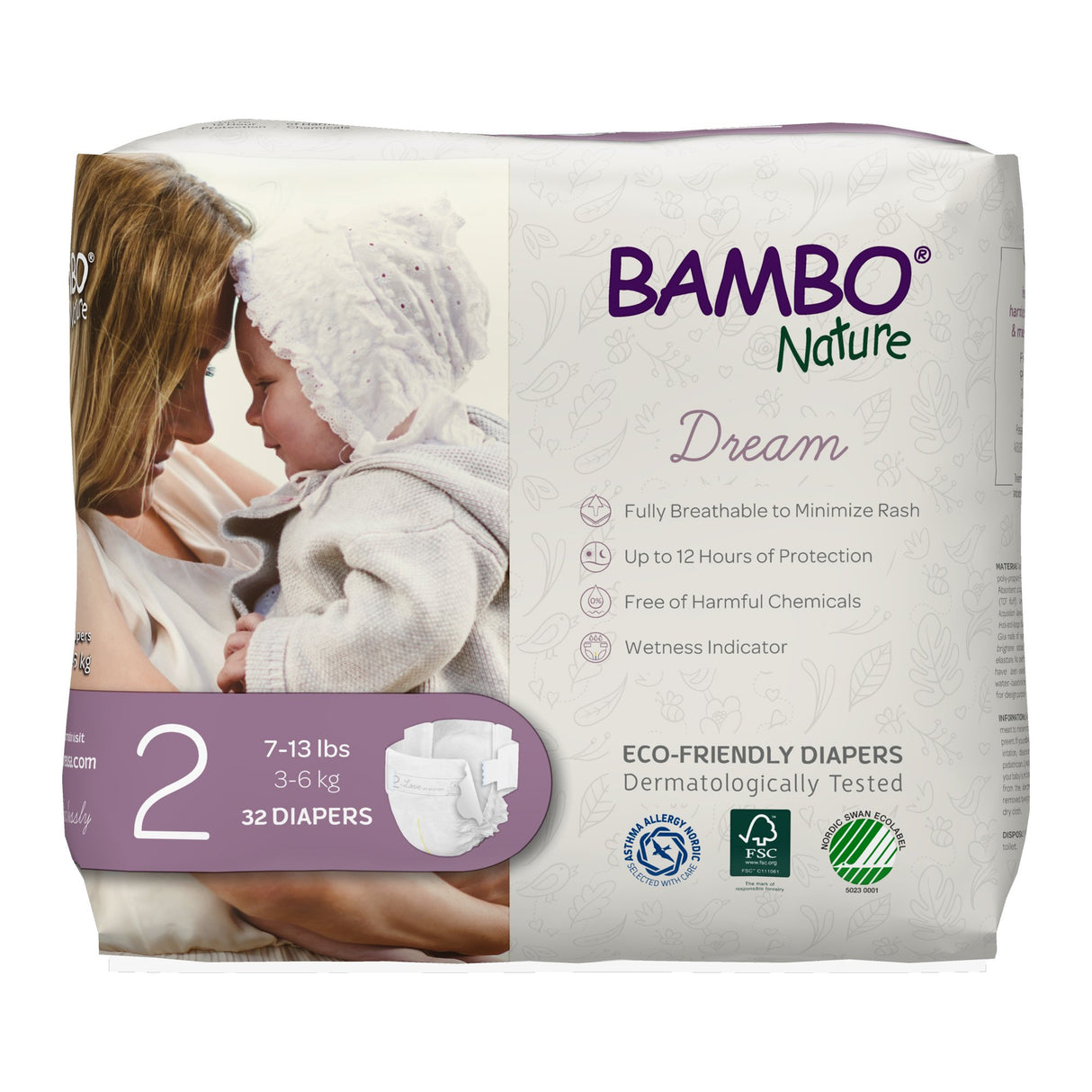 Bambo Nature Dream Eco-Friendly Baby Diapers, Size 2