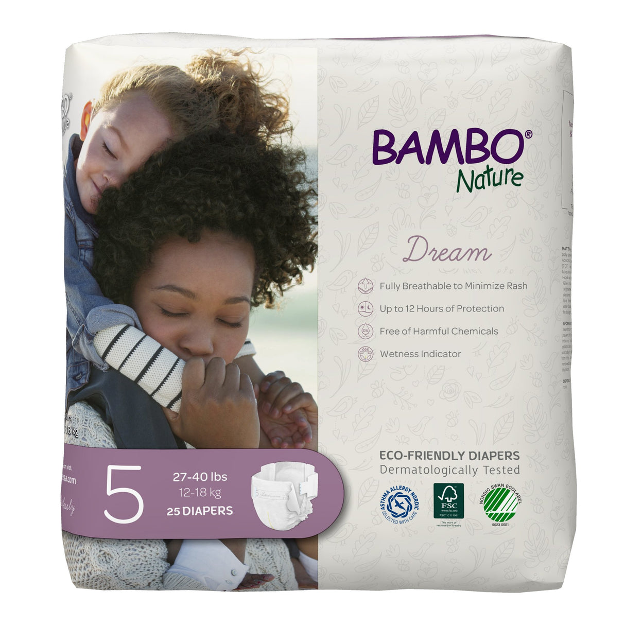 Bambo Nature Dream Eco-Friendly Baby Diapers, Size 5