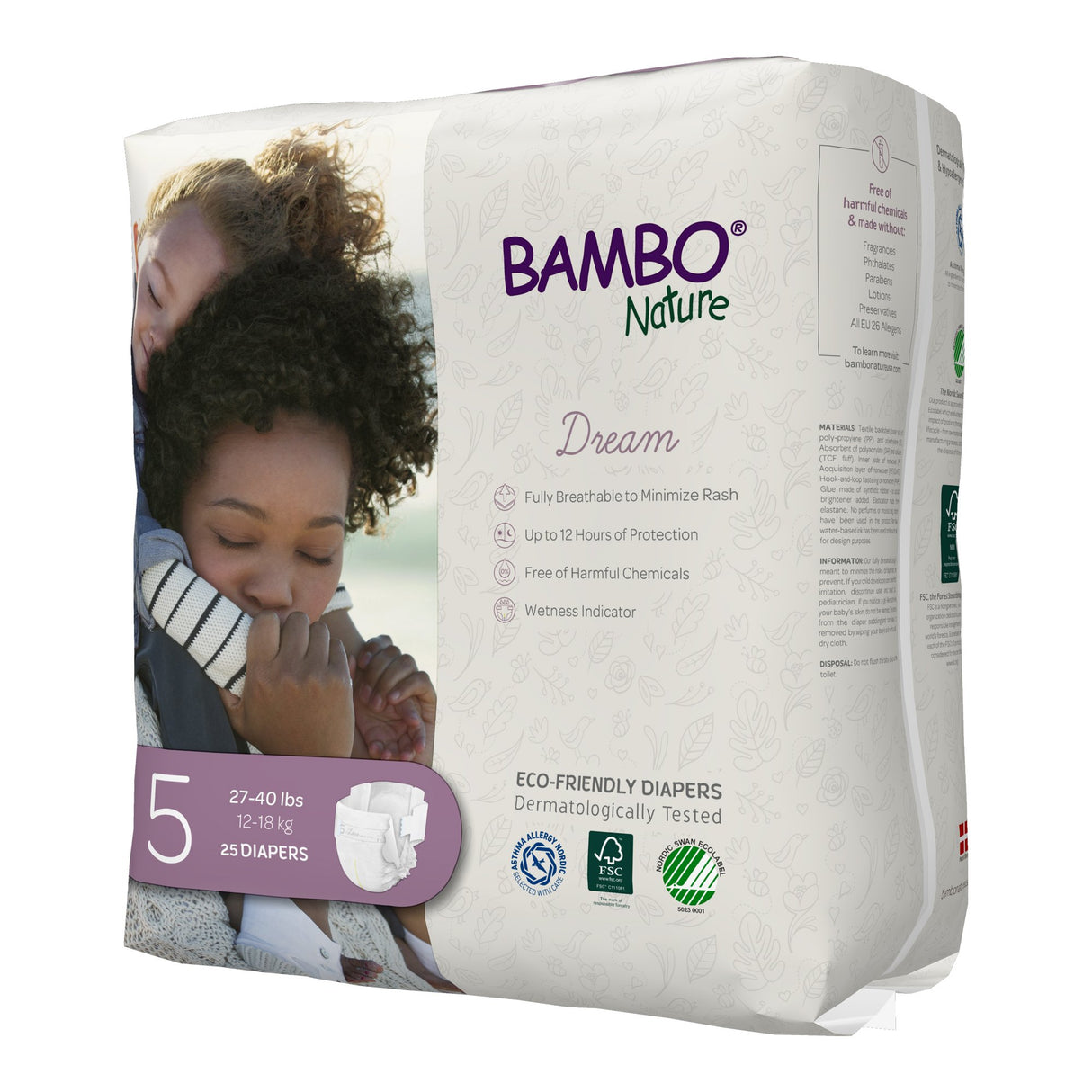 Bambo Nature Dream Eco-Friendly Baby Diapers, Size 5