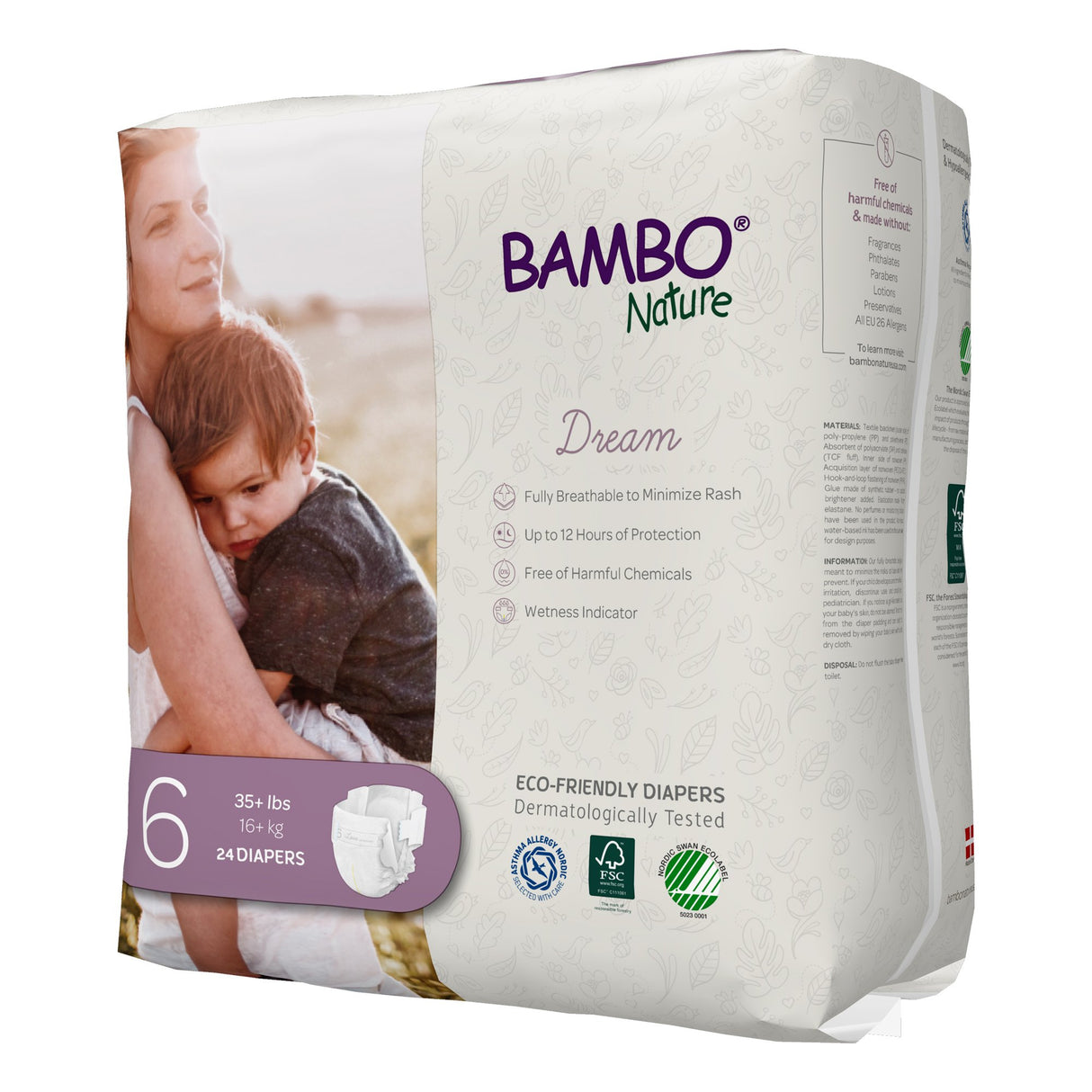 Bambo Nature Dream Eco-Friendly Baby Diapers, Size 6