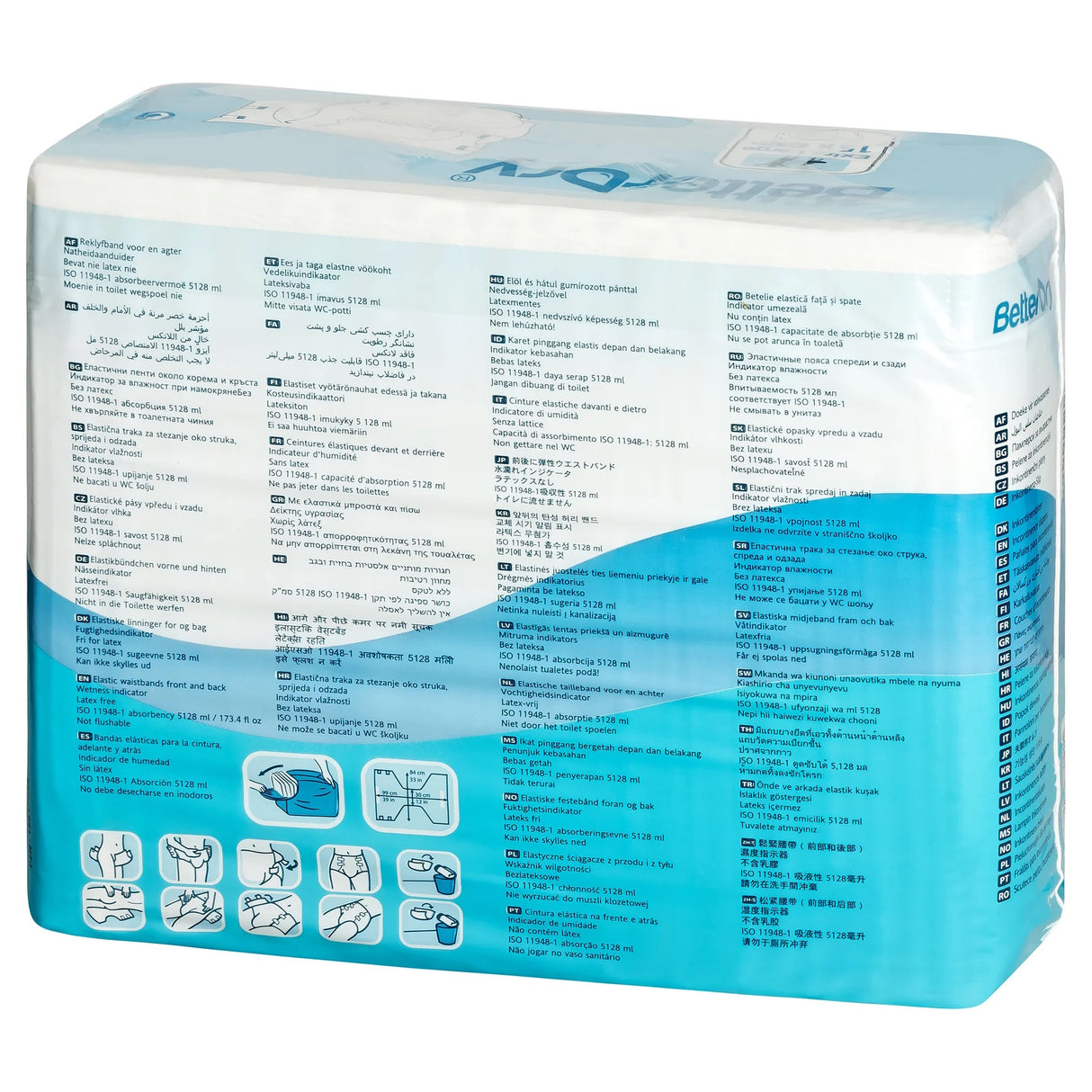 BetterDry Adult Diapers w/ Plastic Backing