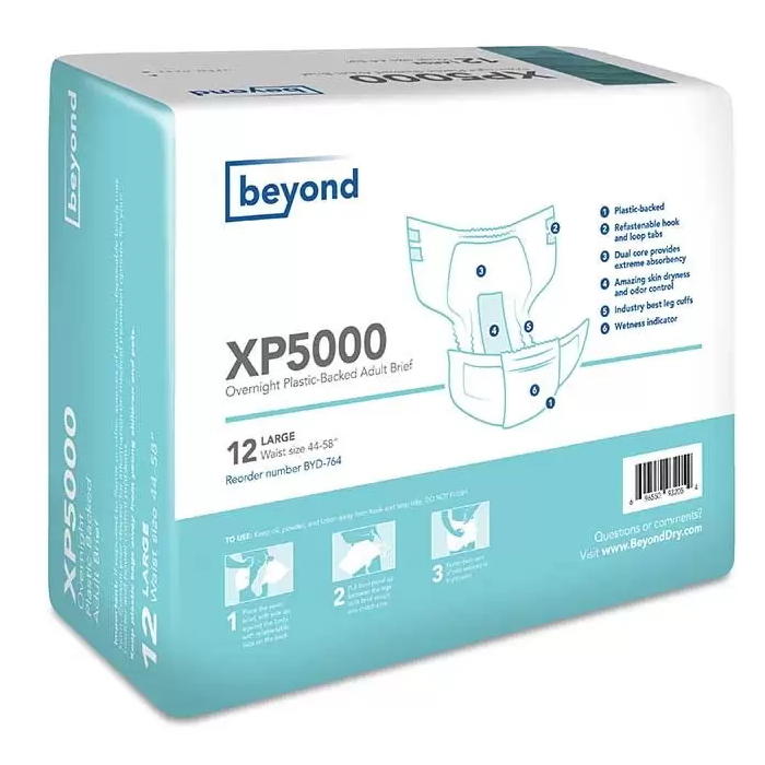 Beyond XP5000 Adult Diapers w/ Plastic Backing