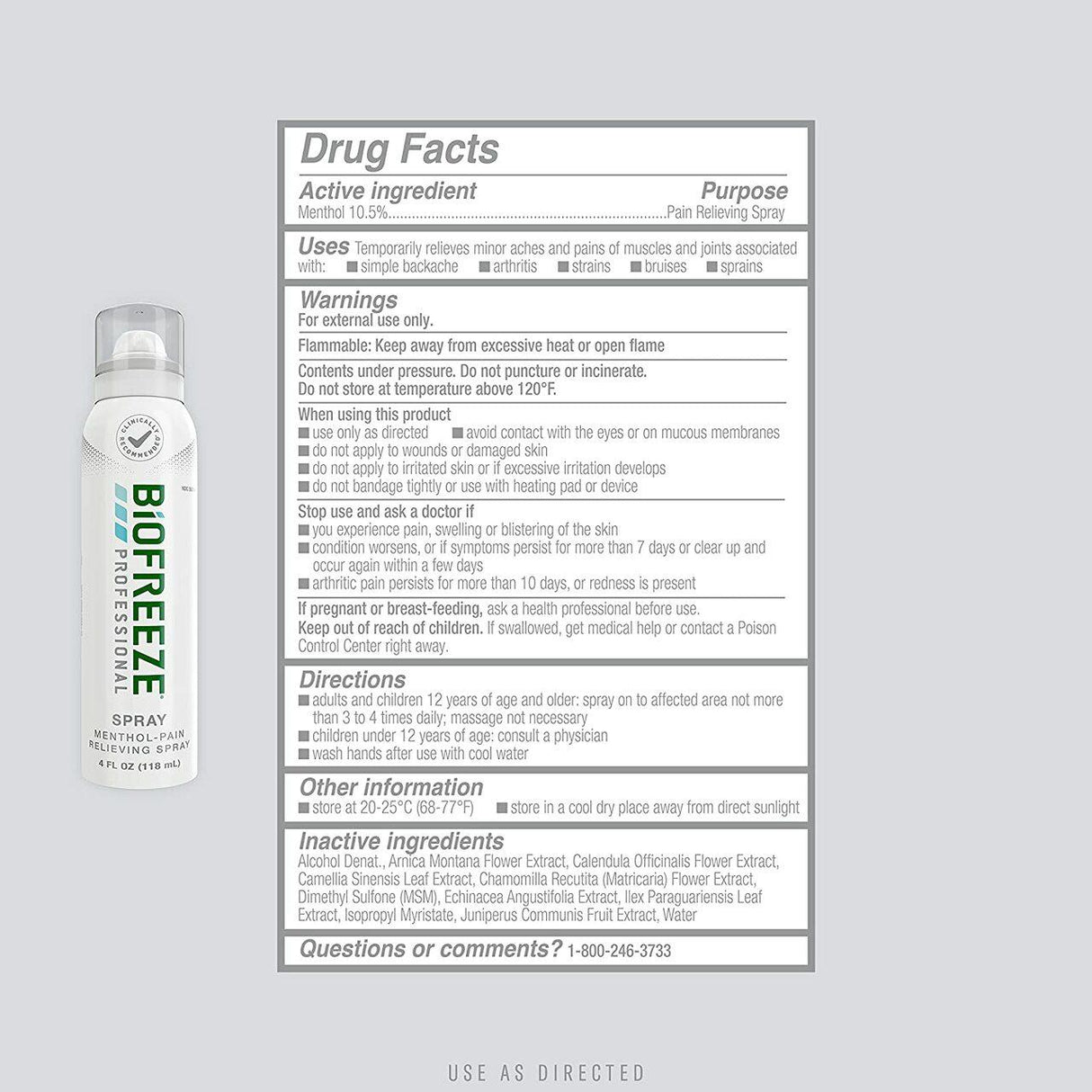 Biofreeze Professional Pain Relief Gel, 4 oz Spray