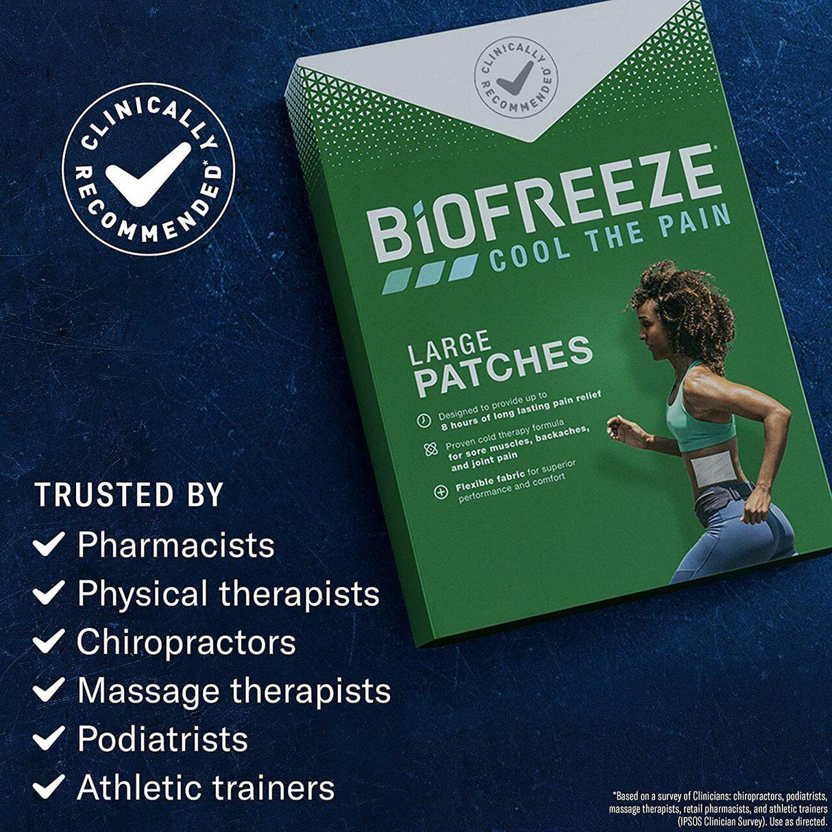 Biofreeze Professional Pain Relief Patch, Box, Large Patches