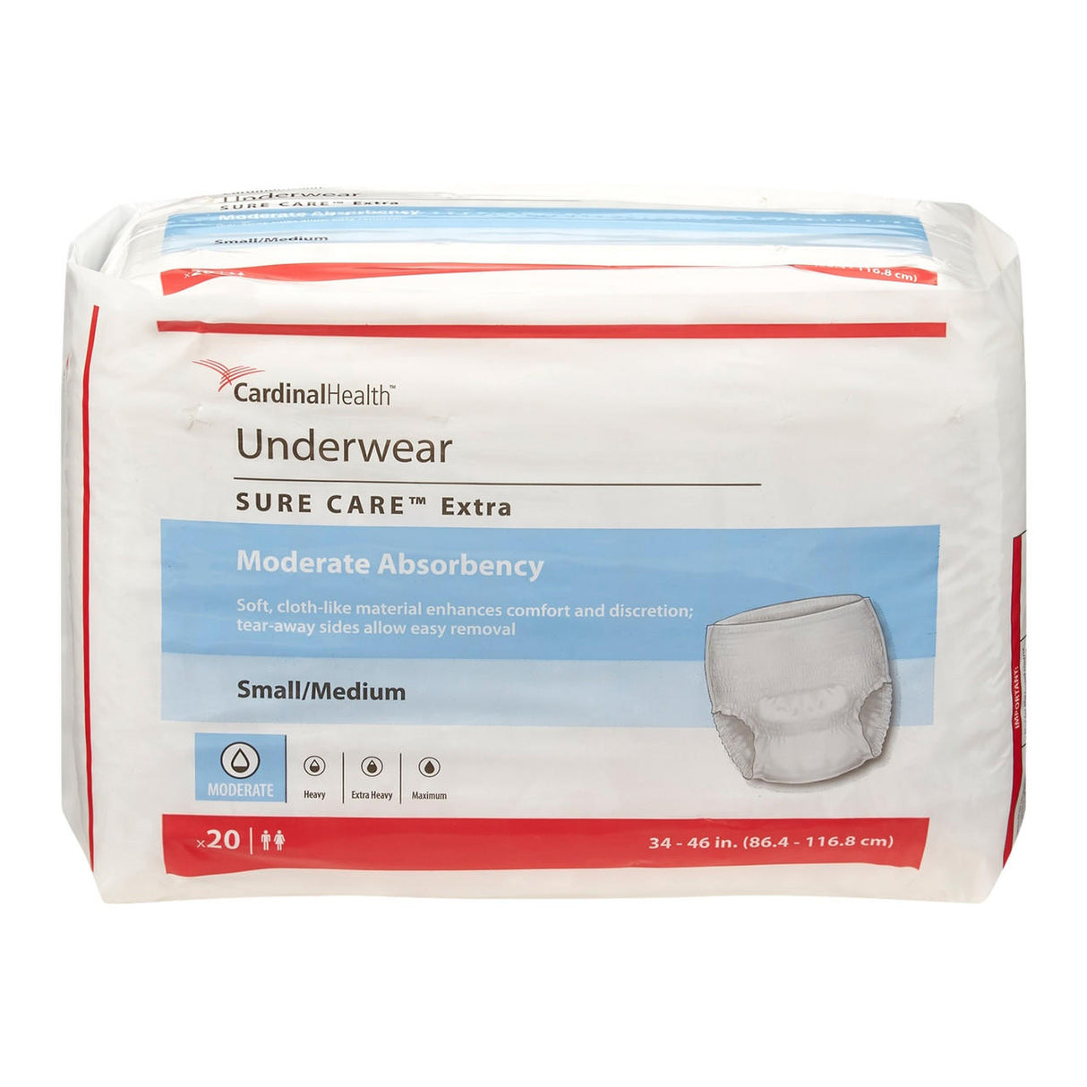 Cardinal Health Sure Care Extra Protective Underwear, Moderate