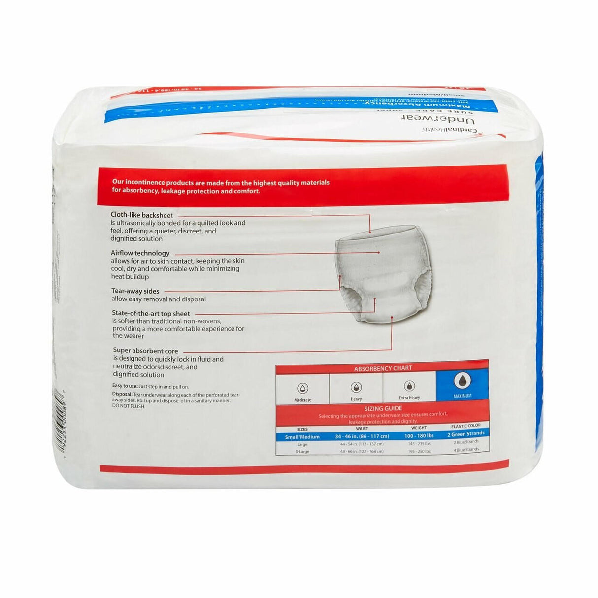 Cardinal Health Sure Care Plus Underwear, Maximum Absorbency