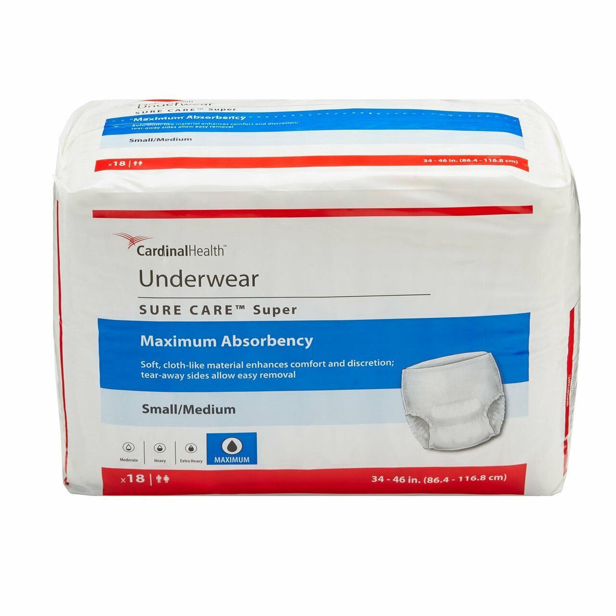 Cardinal Health Sure Care Plus Underwear, Maximum Absorbency