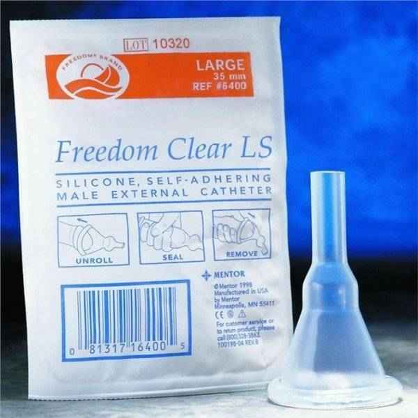 Coloplast Freedom Clear LS Male External Catheter with Kink Resistant Nozzle, Silicone