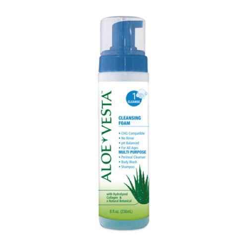 Convatec Aloe Vesta Cleansing Foam Rinse-Free Body Wash, 8 oz Pump Bottle