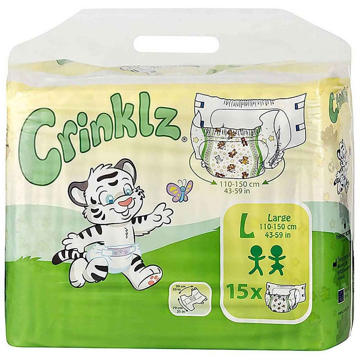 Crinklz Printed Adult Diapers w/ Plastic Backing, Original Print