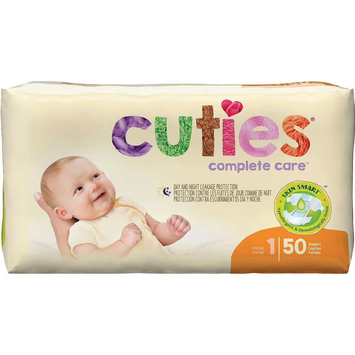 Cuties Complete Care Baby Diapers, Size 1