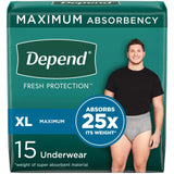 Depend Fit-Flex Men's Underwear, Maximum