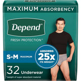 Depend Fresh Protection Underwear for Men, Maximum