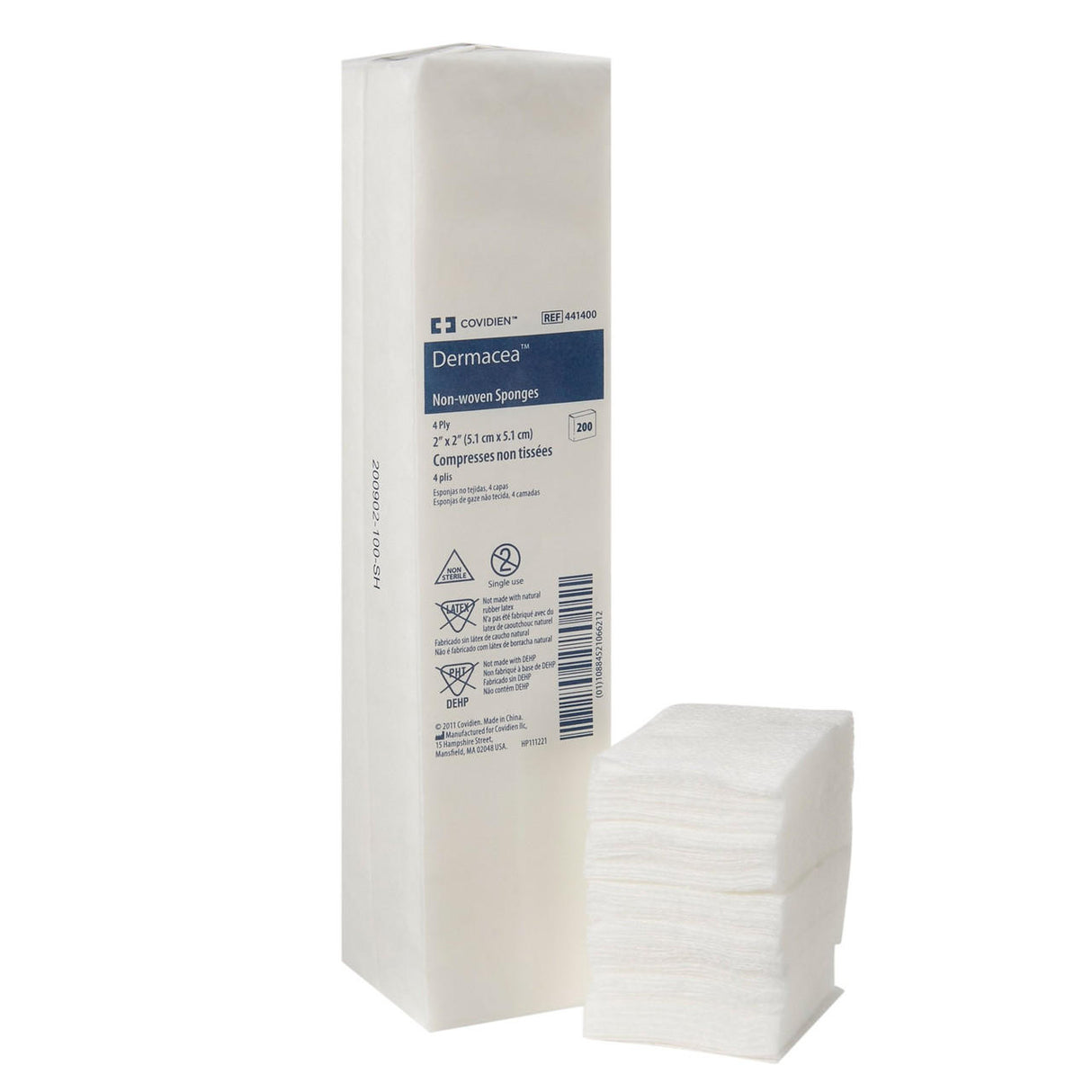 Dermacea Non-Sterile Non-Woven Sponge, 4-Ply Square