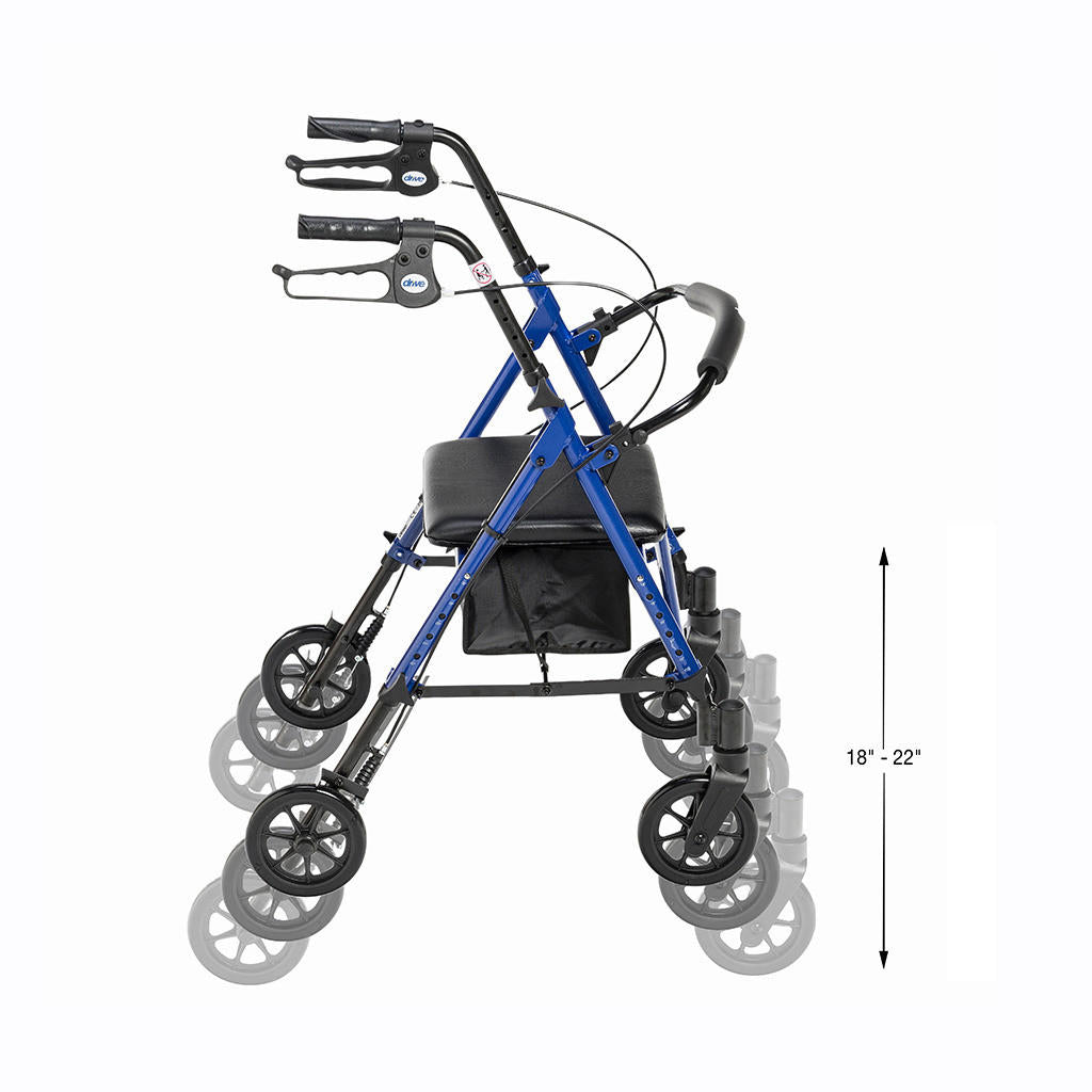 Drive Adjustable Height Rollator, Blue