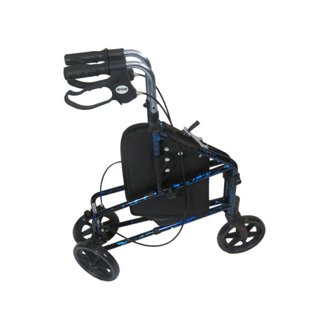 Drive Deluxe 3 Wheel Aluminum Rollator, Flame Blue