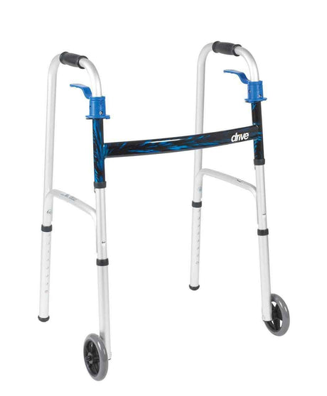 Drive Deluxe Trigger Release Folding Walker with 5 Wheels