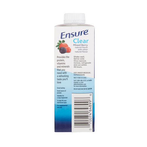 Ensure Clear Therapeutic Nutrition Drink, Mixed Berry, 8 oz Carton, CS/24