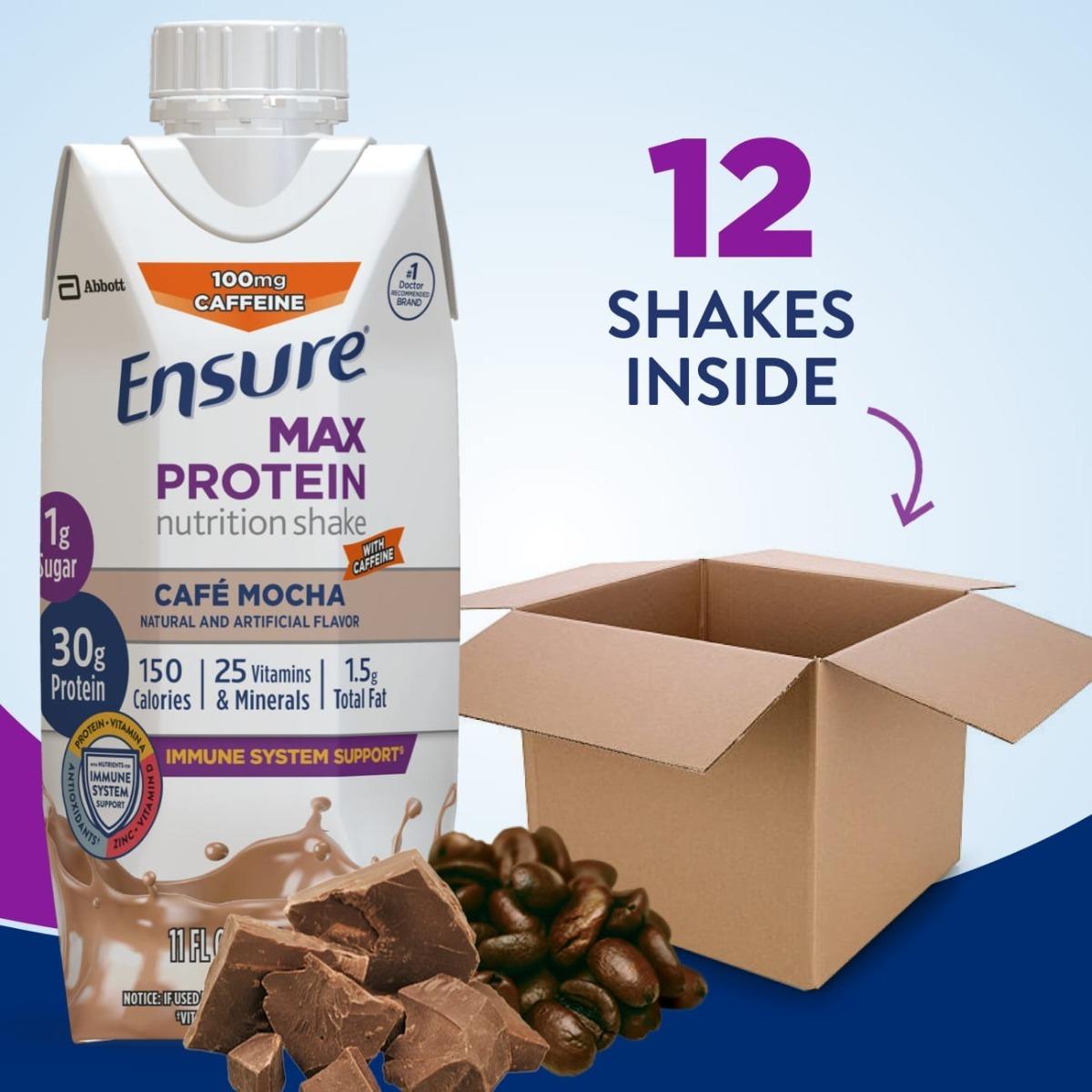 Ensure Max Protein Cafe Mocha, 11 oz Carton, CS/12