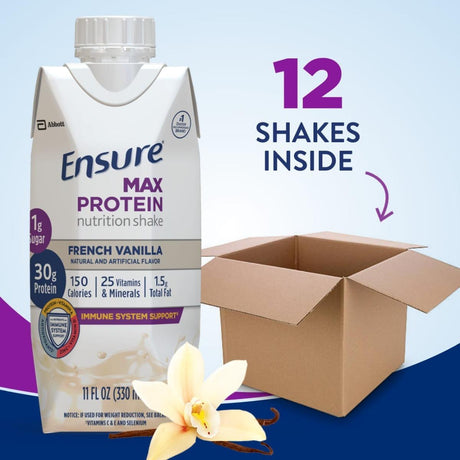 Ensure Max Protein French Vanilla, 11 oz Carton, CS/12