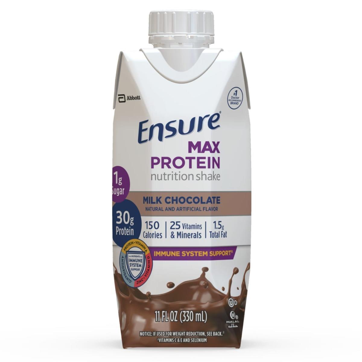 Ensure Max Protein Milk Chocolate, 11 oz Carton, CS/12