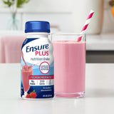 Ensure Plus Nutritional Shake, Strawberry, 8 oz Bottle, CS/24