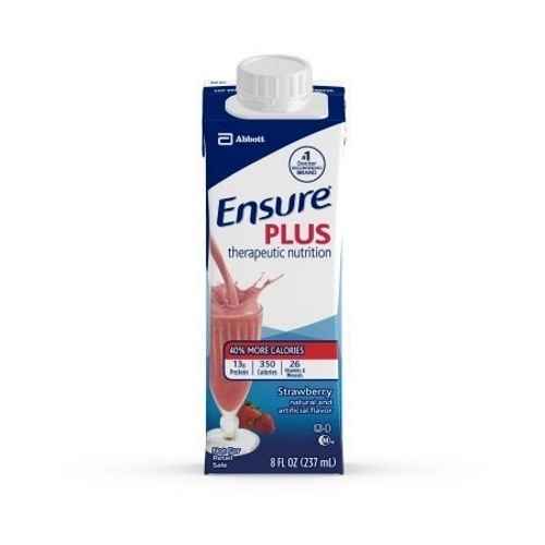 Ensure Plus Therapeutic Nutritional Shake, Strawberry, 8 oz Carton