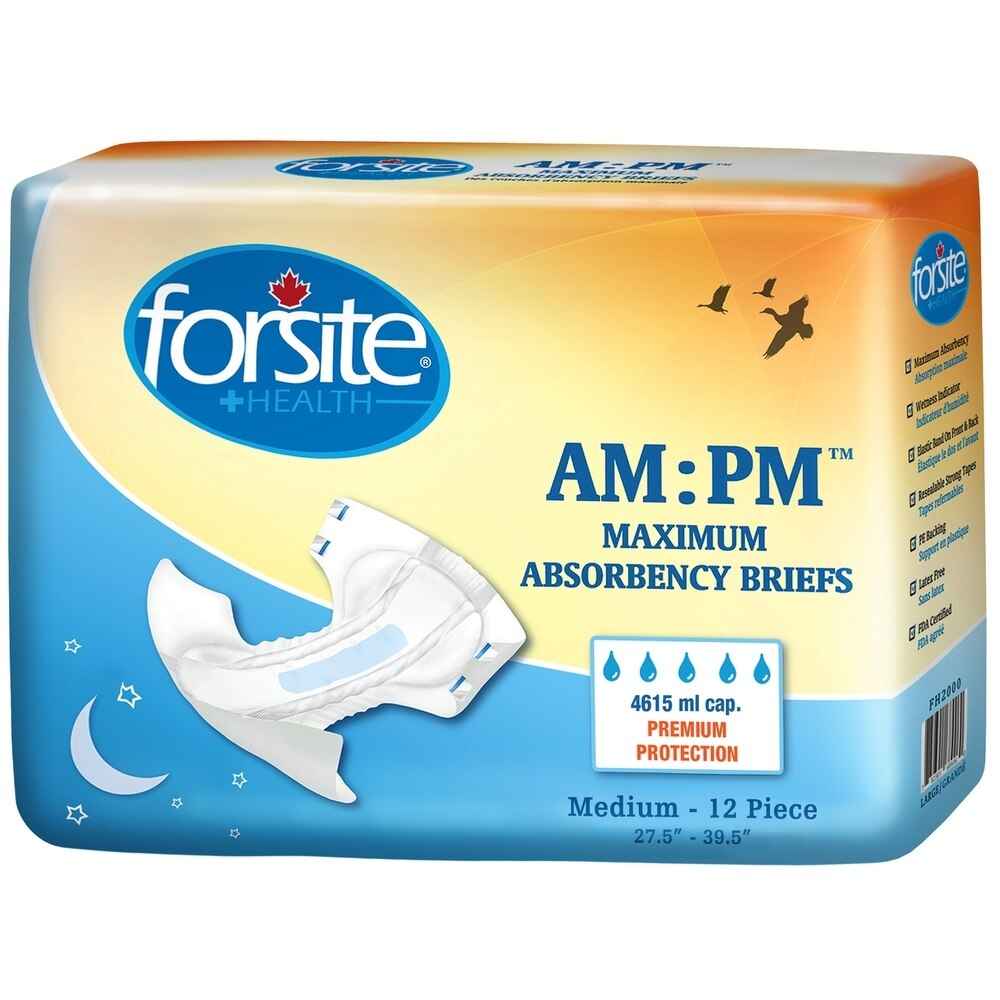 Forsite AM:PM Adult Diapers w/ Plastic Backing