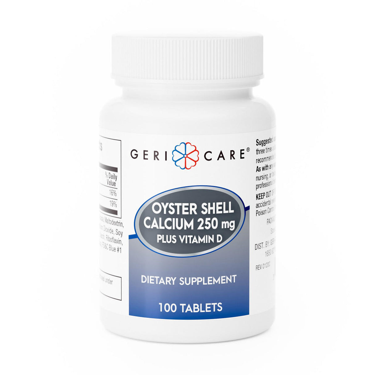 Geri-Care Joint Health Supplement, Oyster Shell Calcium plus Vitamin D, 250 mg