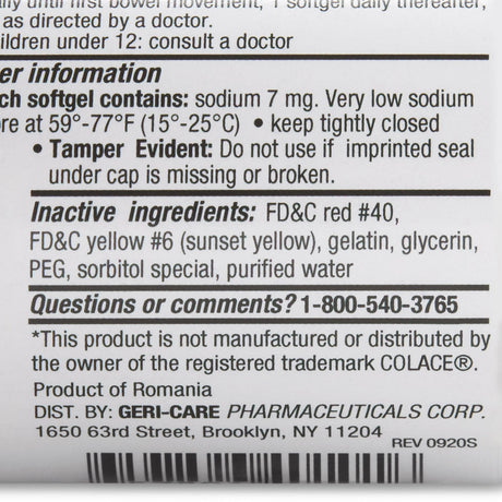 Geri-Care Stool Softener, 100 ct Bottle