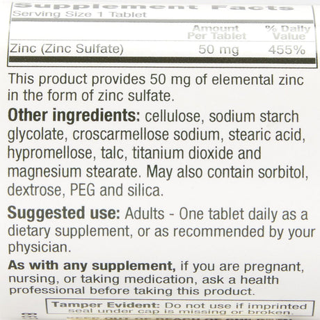 Geri-Care Zinc Sulfate Supplement, 50 mg, 60 ct