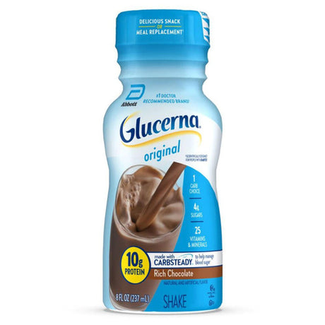 Glucerna Nutritional Shake, Rich Chocolate, 8 oz Bottle, CS/24