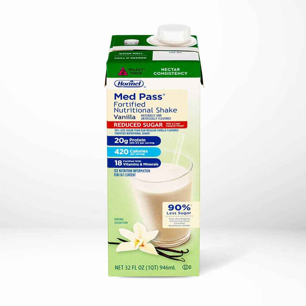 Hormel Med Pass Oral Supplement, Vanilla, Reduced Sugar, 32 oz