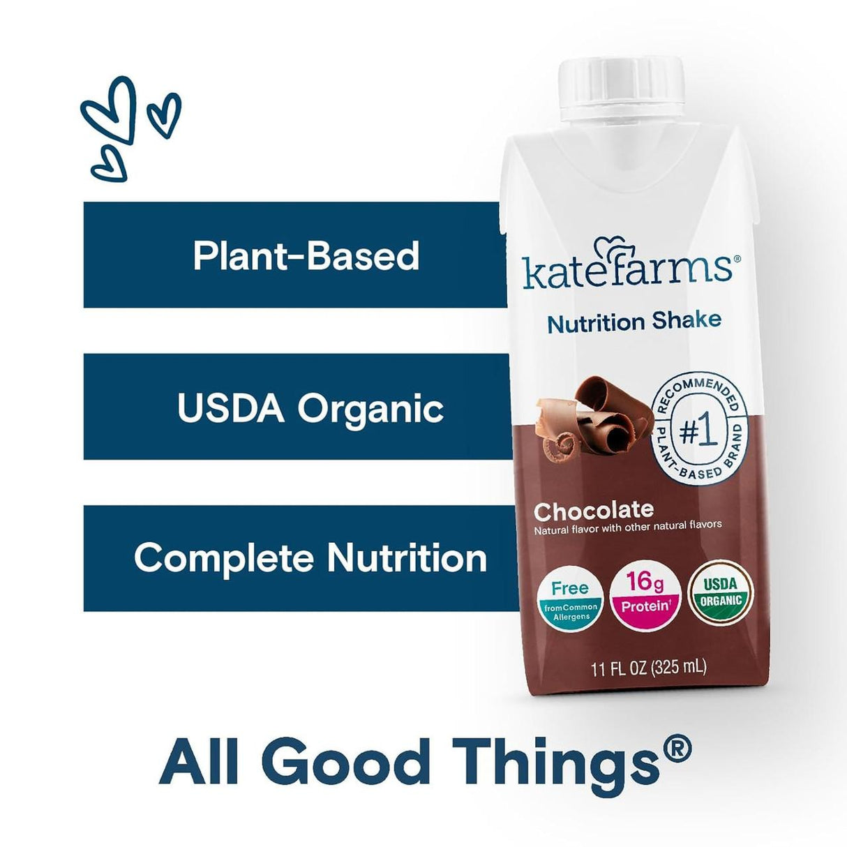 Kate Farms Nutrition Shake, Chocolate, Case/12