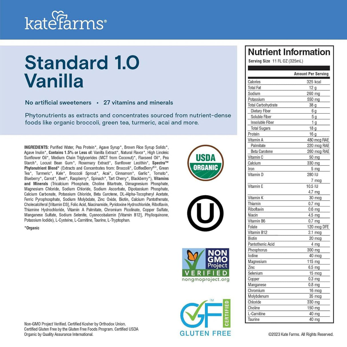 Kate Farms Standard Formula 1.0, Vanilla