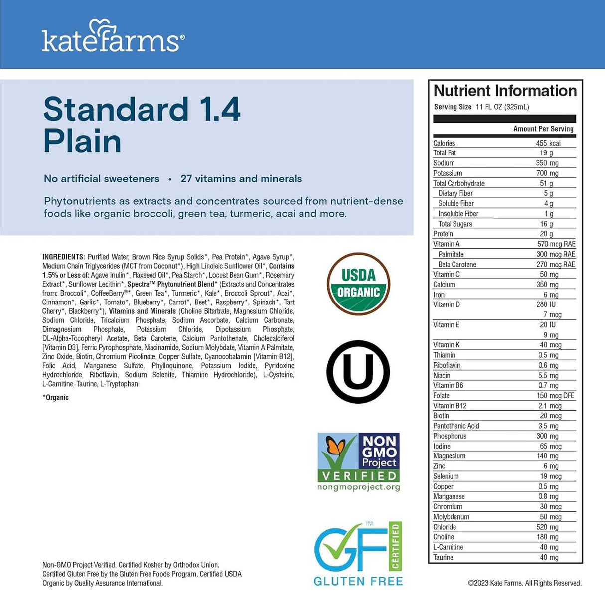 Kate Farms Standard Formula 1.4, Plain