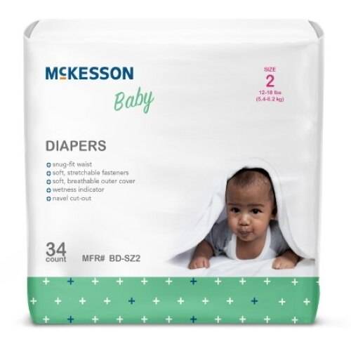 McKesson Baby Diapers, Size 2