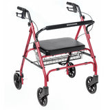 McKesson Bariatric 4 Wheel Folding Rollator, Red