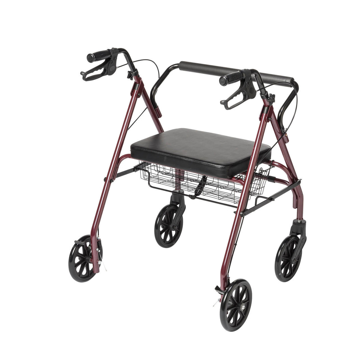 McKesson Bariatric 4 Wheel Folding Rollator, Red