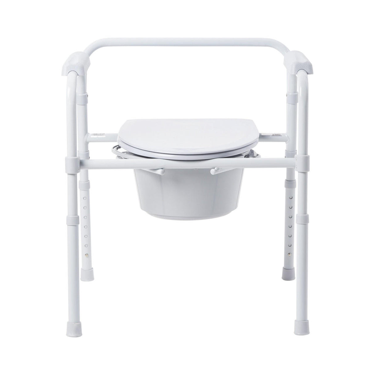 McKesson Folding Commode Chair, Fixed Arm, Steel Frame