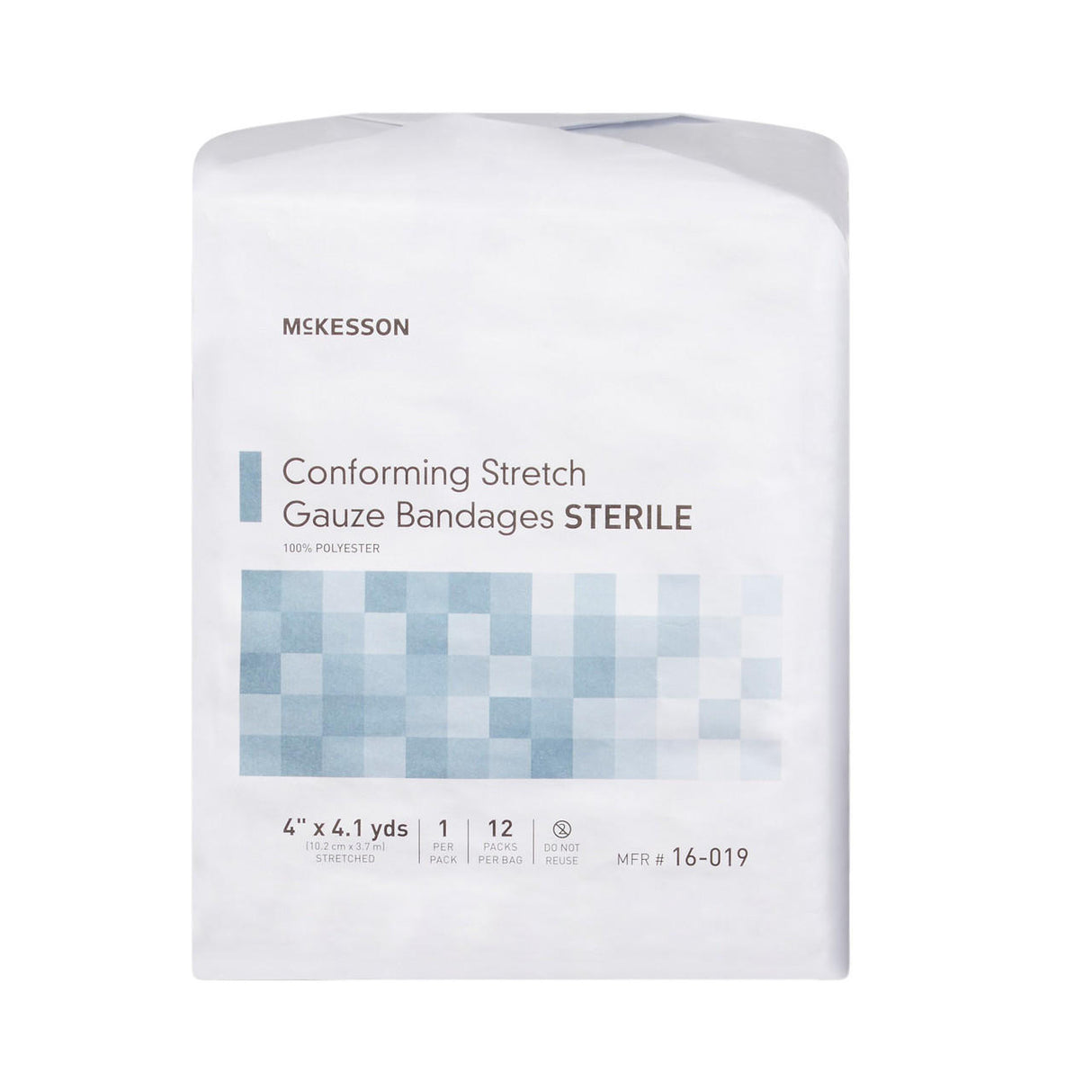 McKesson Gauze Conforming Bandage, 4 in x 4.1 yds Roll, Sterile