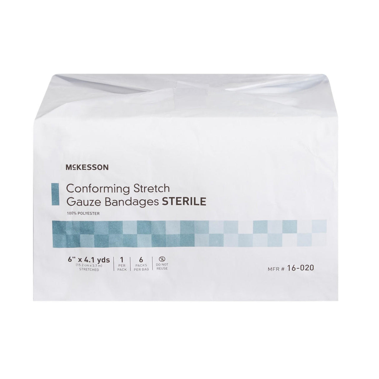 McKesson Gauze Conforming Bandage, 6 in x 4.1 yds Roll, Sterile