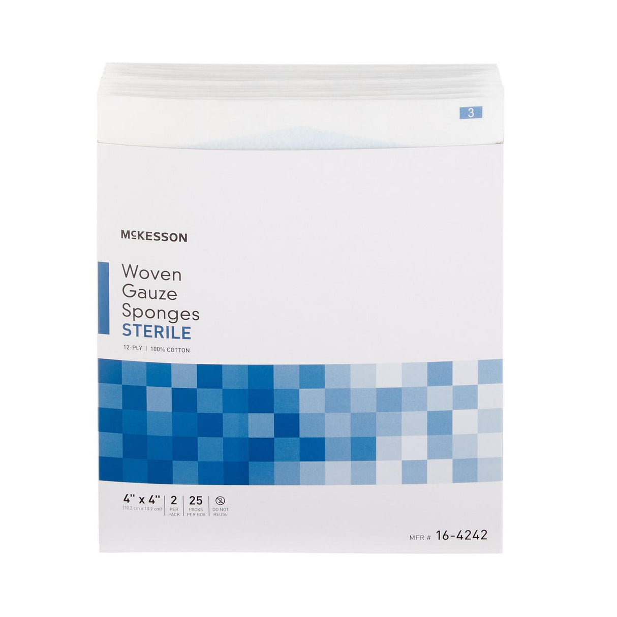 McKesson Gauze Sponge, 12-Ply, 4x4 Inch Square, Sterile