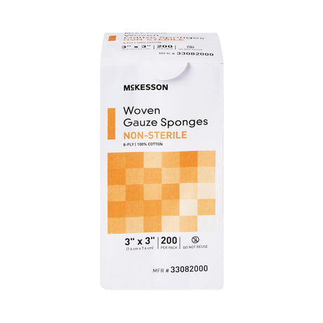 McKesson Gauze Sponge, 8-Ply, 3x3 Inch Square, Non-Sterile