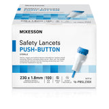 McKesson Prevent Safety Lancet Fixed Depth Lancet Needle, Push Button, 100 ct